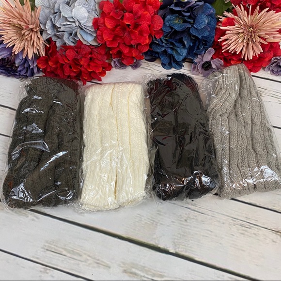 Long Cable Knit Over Elbow Arm Hand Warmers - Picture 9 of 9